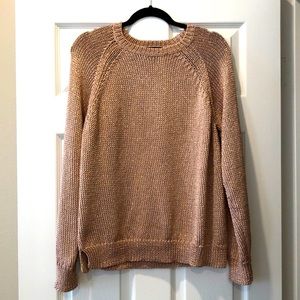 J Crew Metallic Rose Gold Sweater, size XL